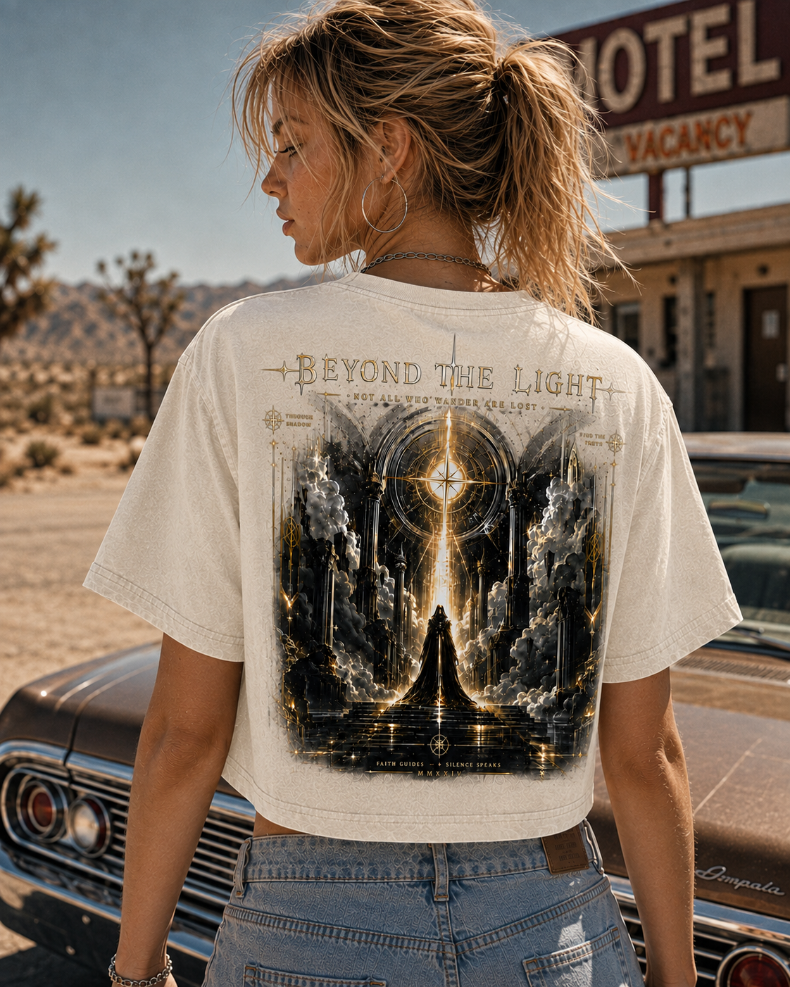 Beyond The Light – Vintage Wash Crop Tee