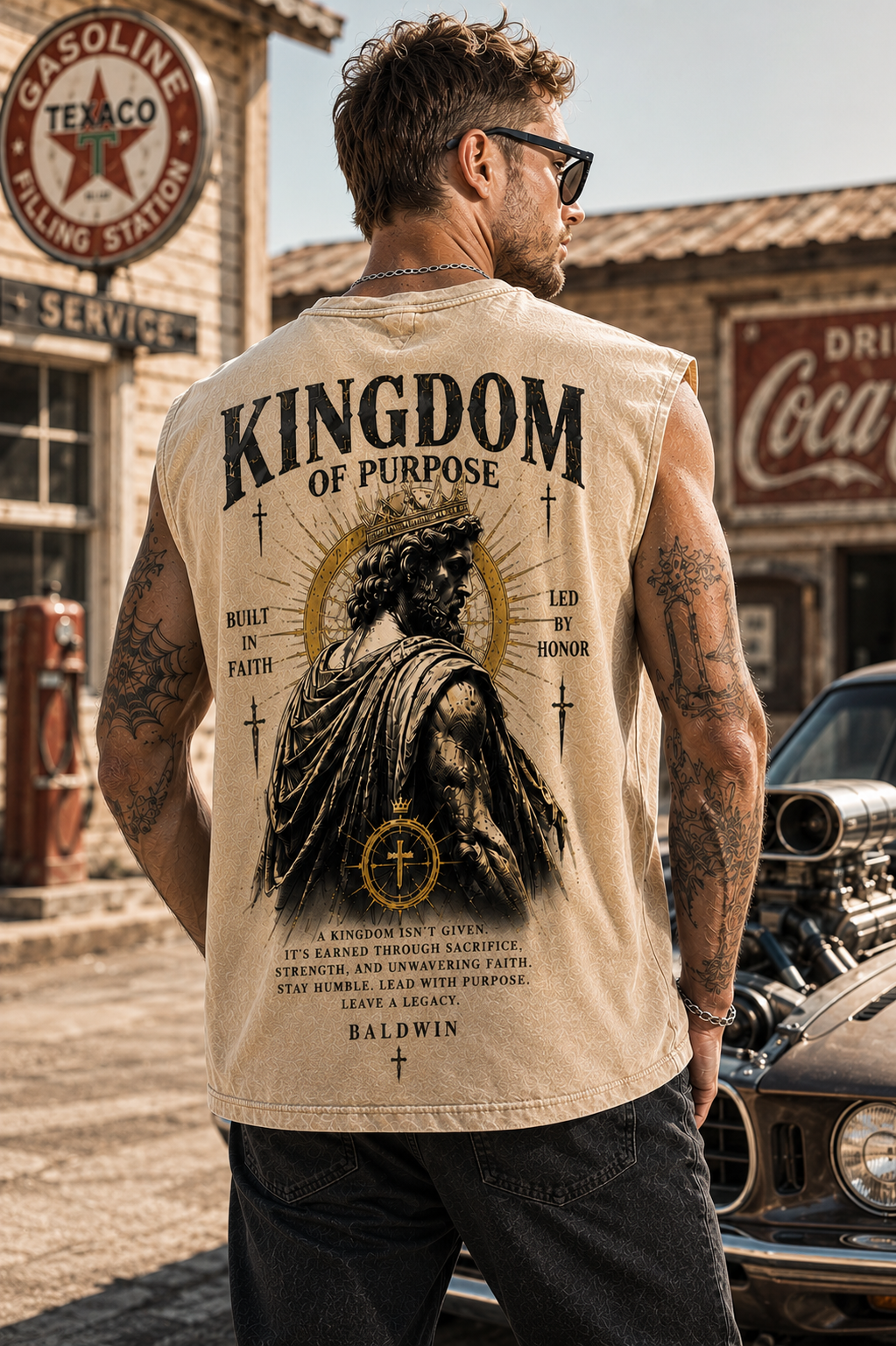 Washed Black Kingdom Muscle Tee