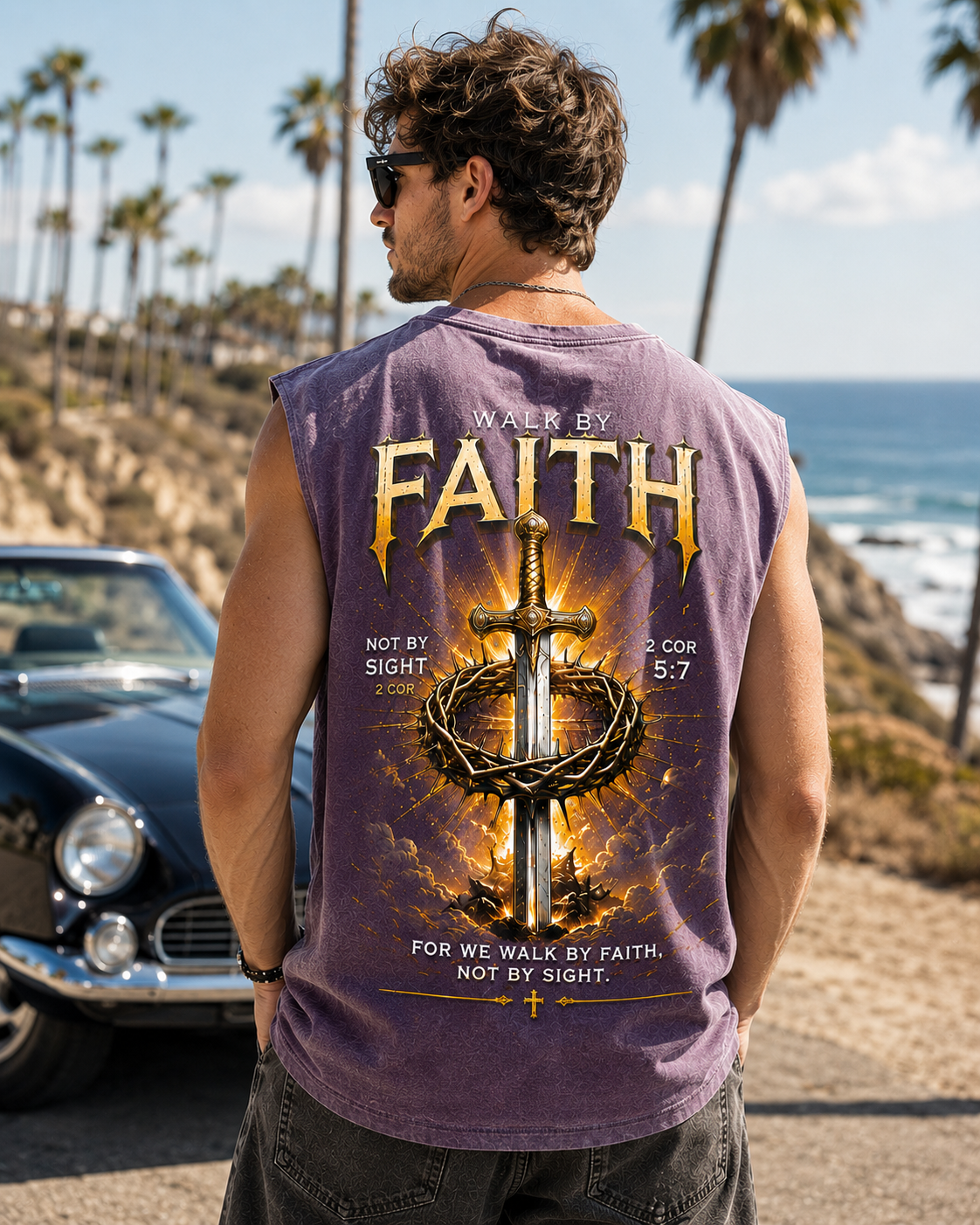 Walk By Faith – Vintage Cross Graphic Tank