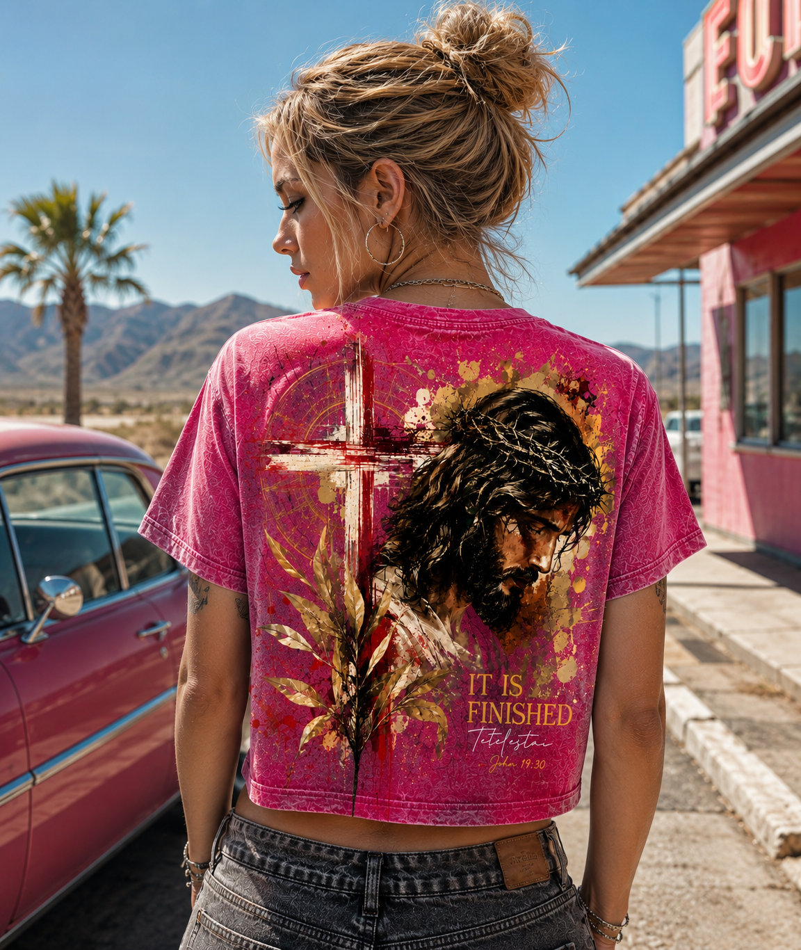 It Is Finished – Vintage Cross Crop Top