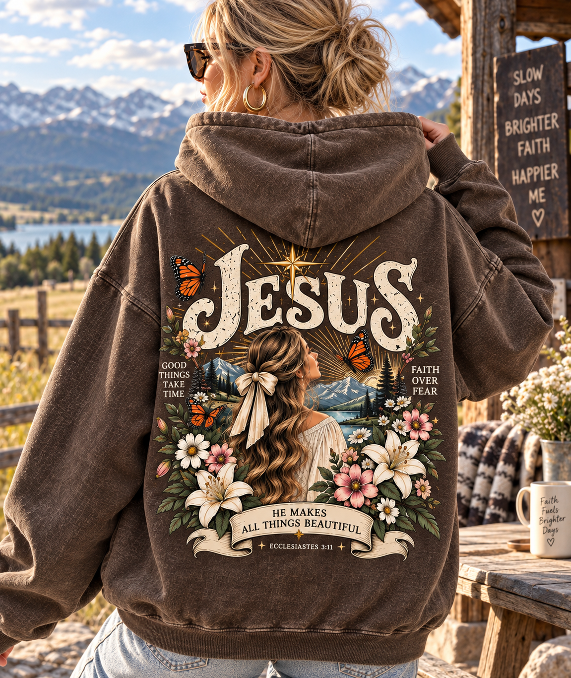 Vintage Faith & Butterfly Hoodie