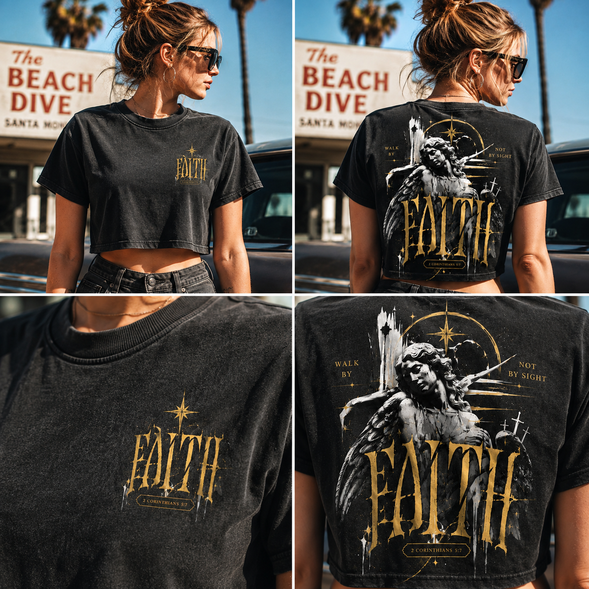 Faith Angel Crop Top – Vintage Faith Graphic Tee