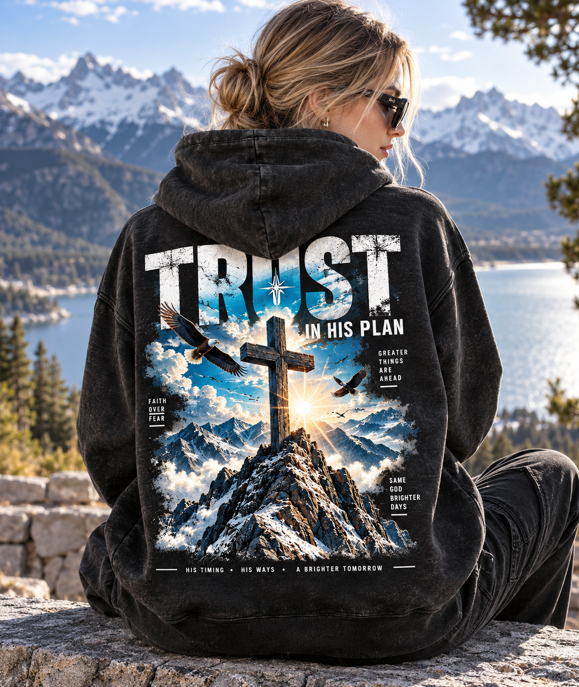 Trust In His Plan Hoodie – Vintage Mountain Faith