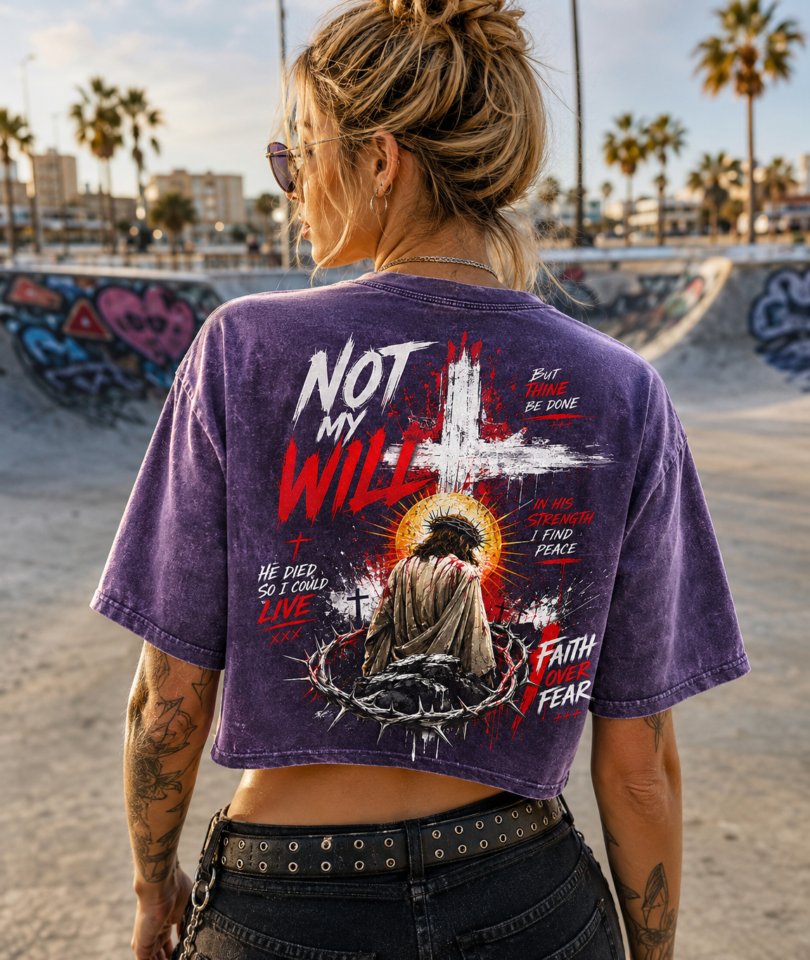 Not My Will – Faith Over Fear Crop Top
