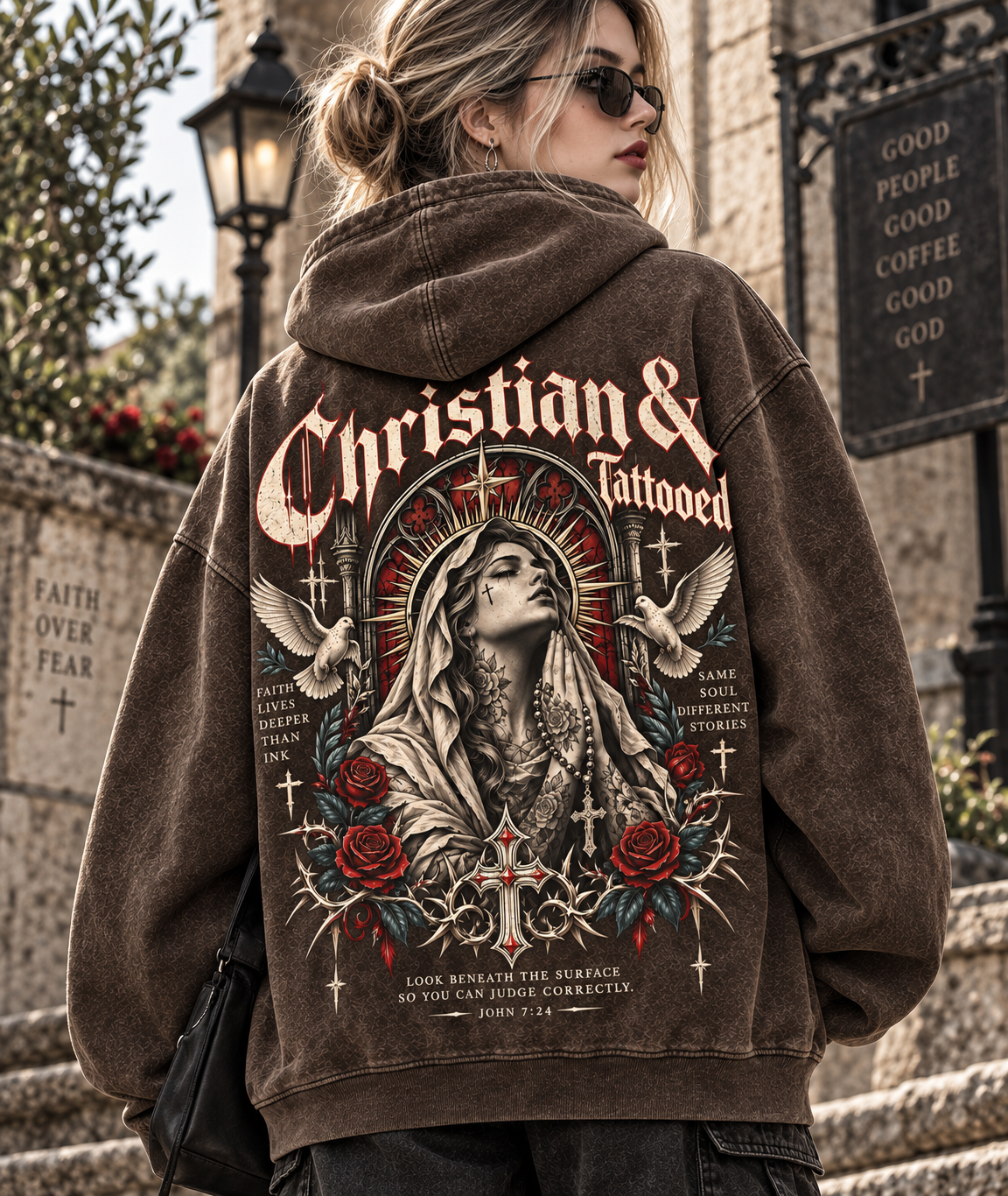 Christian & Tattooed Vintage Hoodie – Faith & Ink