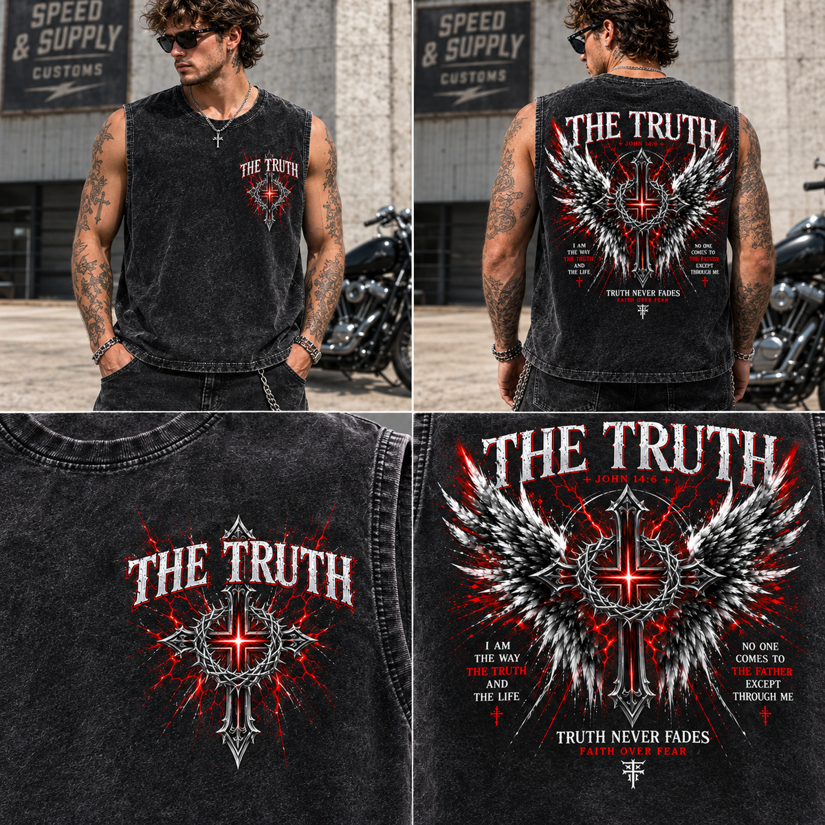 The Truth Washed Black Muscle Tee