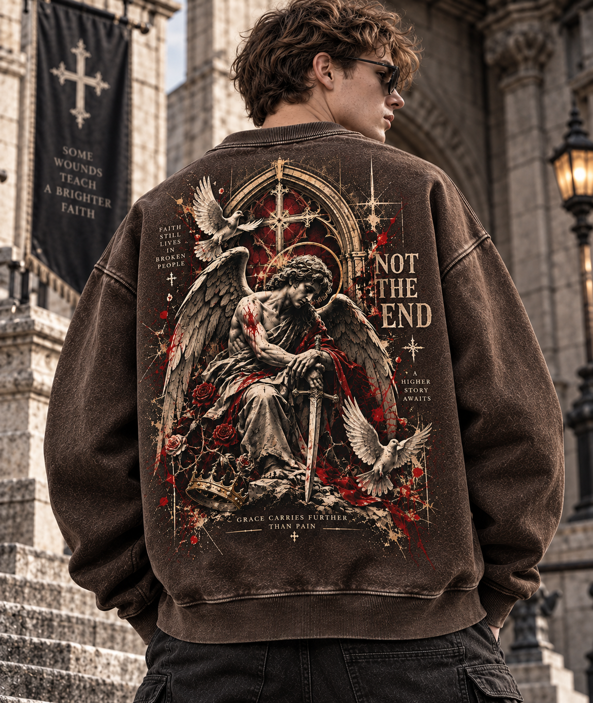 Not The End – Gothic Angel Vintage Sweatshirt