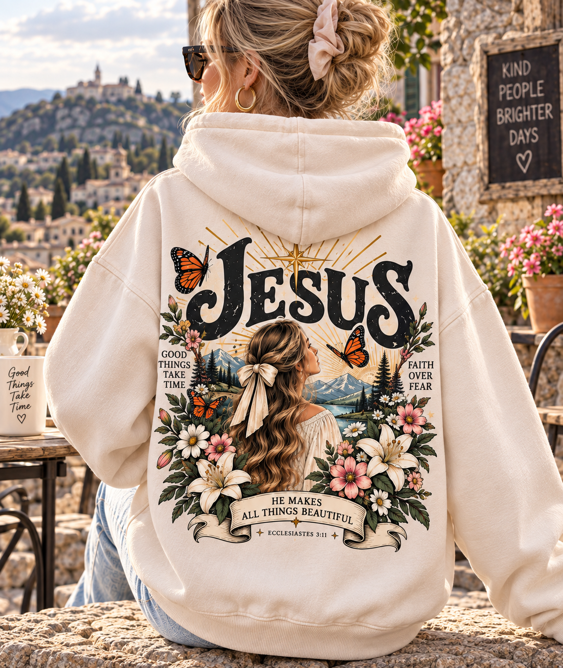 Vintage Faith & Butterfly Hoodie