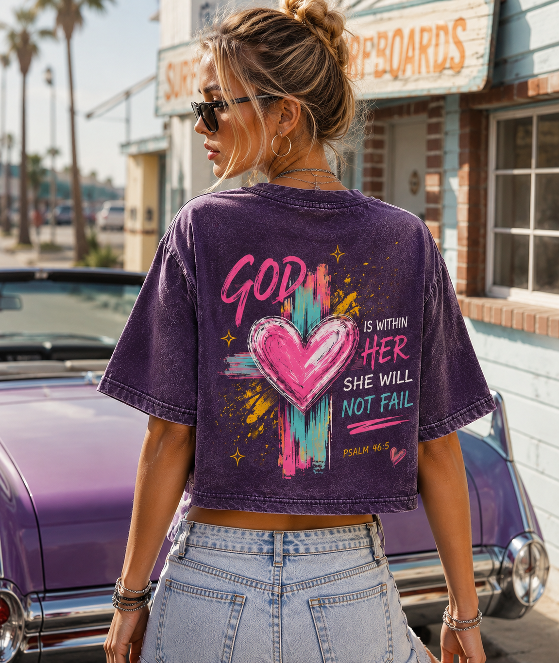 God Is Within Her – Vintage Faith Crop Top