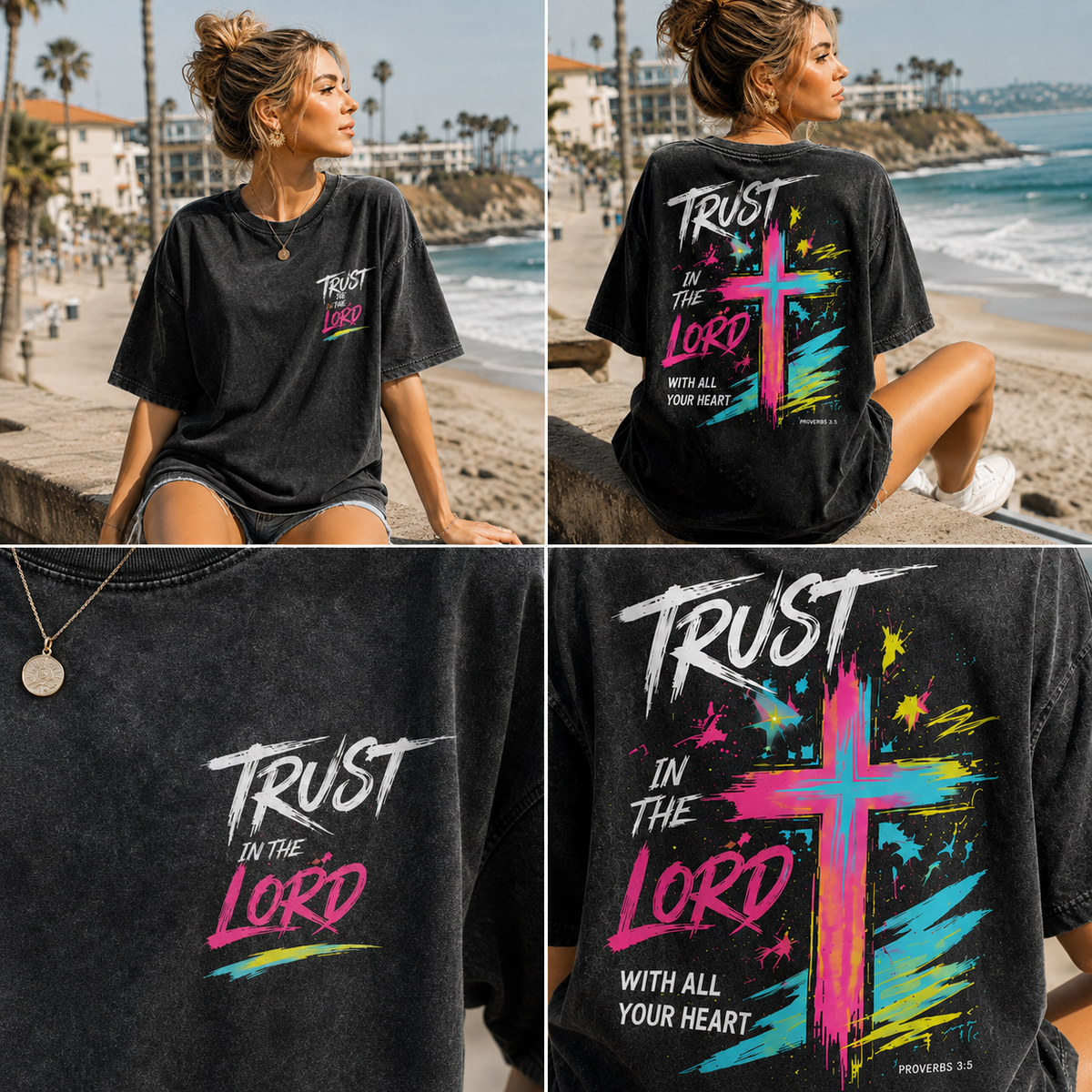 Trust in the Lord Graphic Tee – Vintage Washed Black