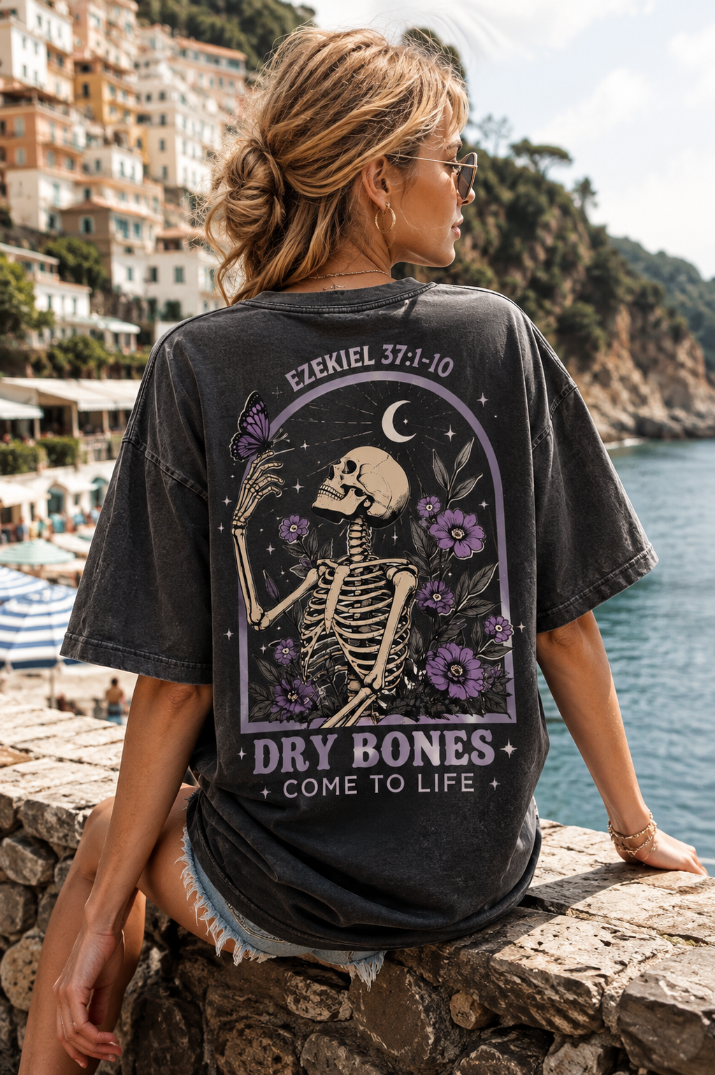 Vintage Skeleton Butterfly Graphic Tee