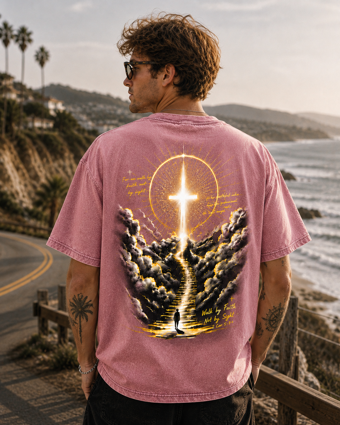 Walk by Faith Graphic Tee – Vintage Washed T-Shirt