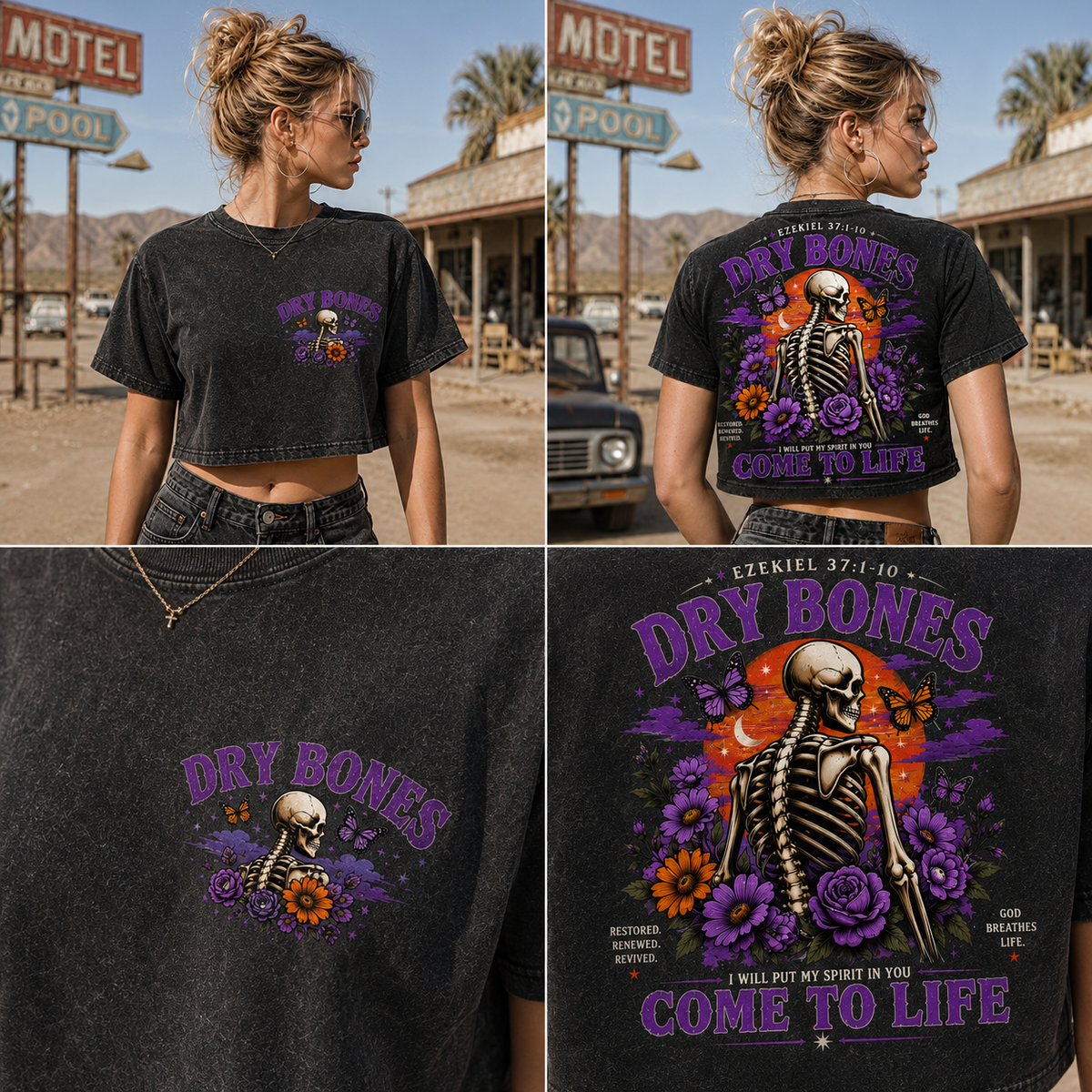 Dry Bones Come to Life – Vintage Graphic Crop Top