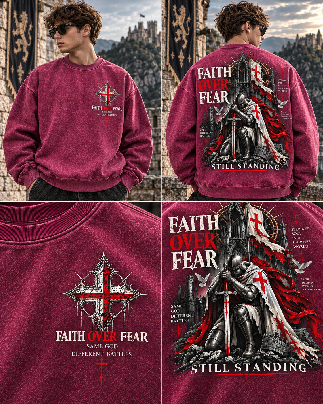 Faith Over Fear – Still Standing Vintage Sweatshirt