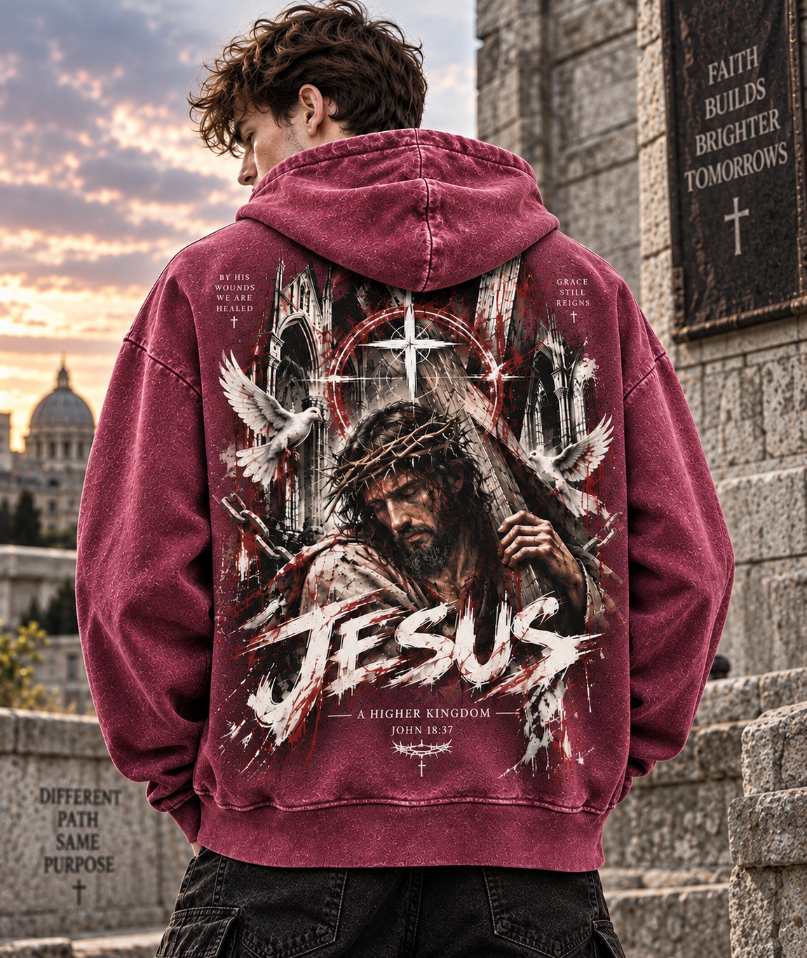 Jesus Higher Kingdom Vintage Hoodie