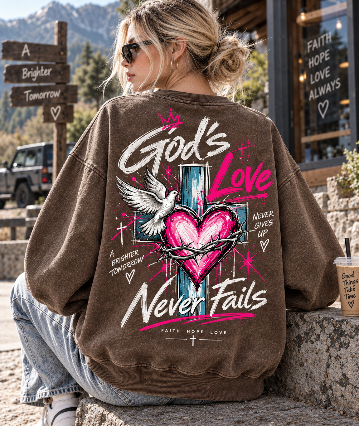 Faith Hope Love – Never Fails Vintage Sweatshirt