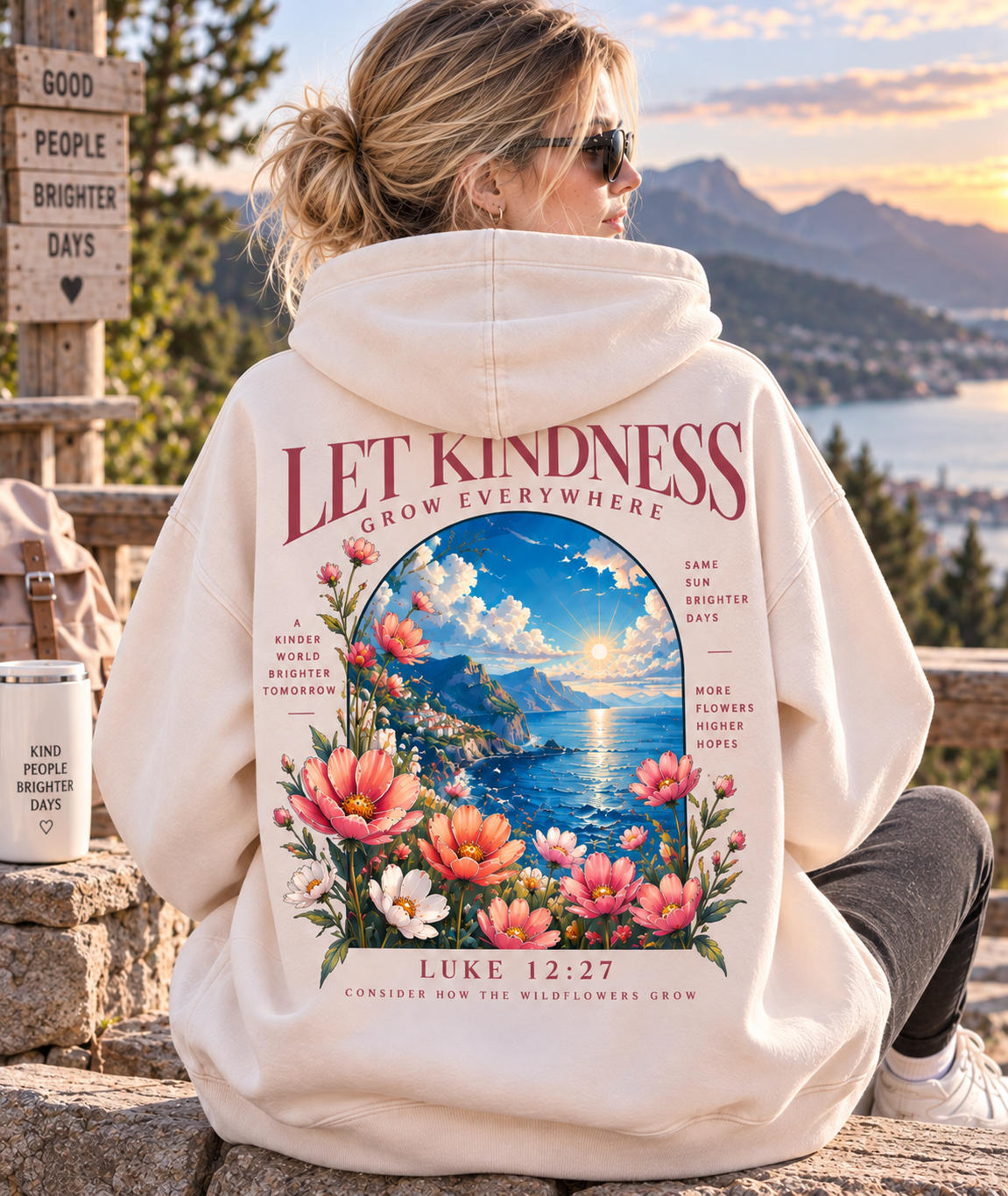 LET KINDNESS GROW Hoodie – Vintage Floral