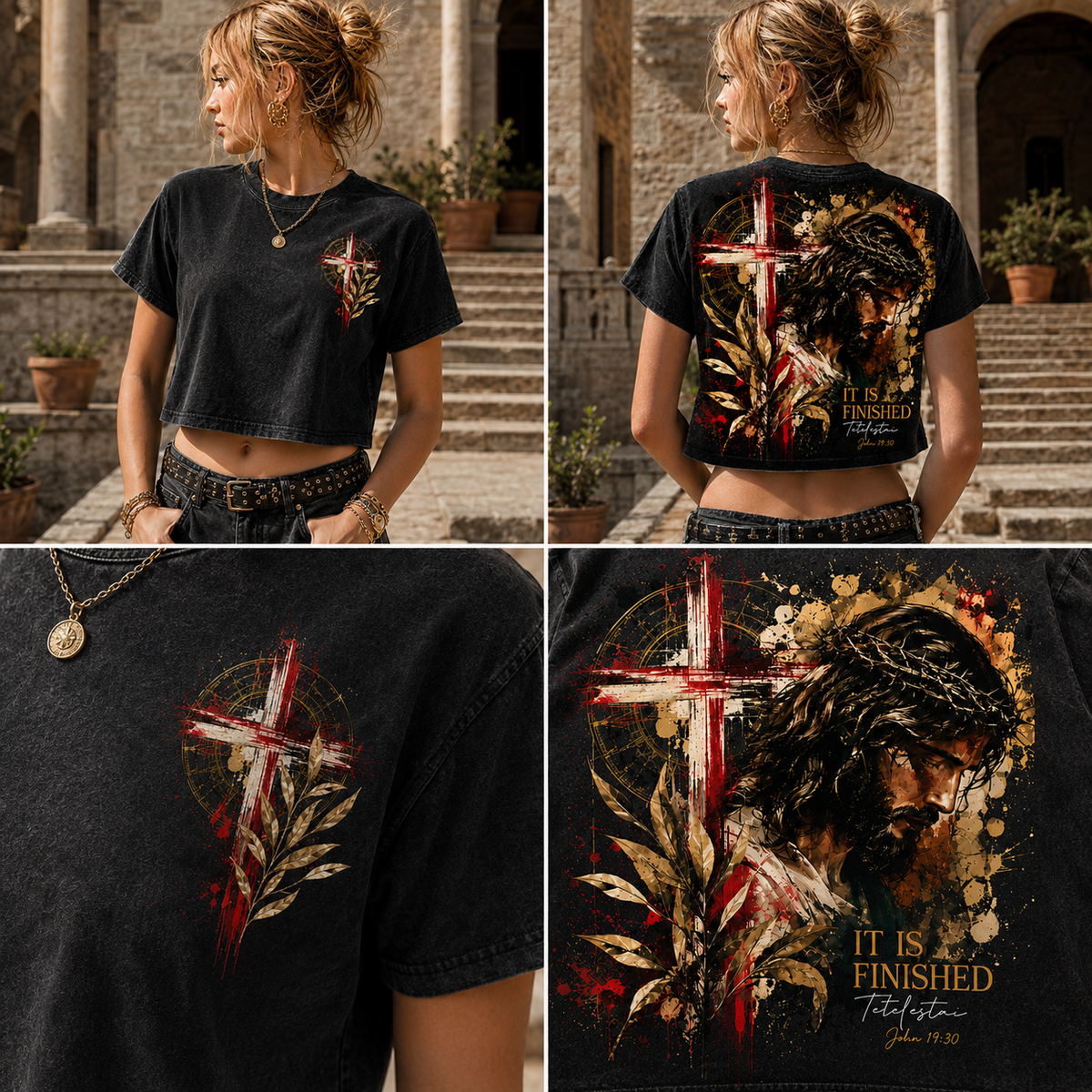 It Is Finished – Vintage Cross Crop Top