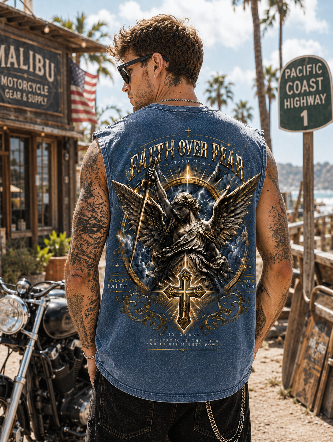 Faith Over Fear – Vintage Angel Washed Tank Top