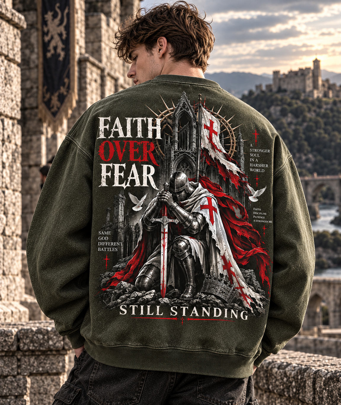 Faith Over Fear – Still Standing Vintage Sweatshirt