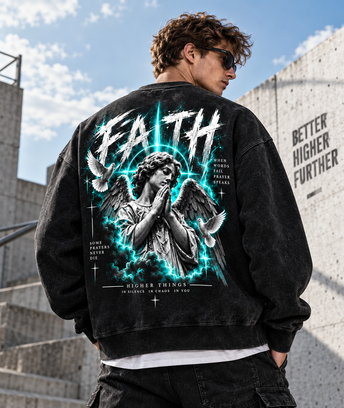 FAITH ANGEL – Higher Things Washed Sweatshirt