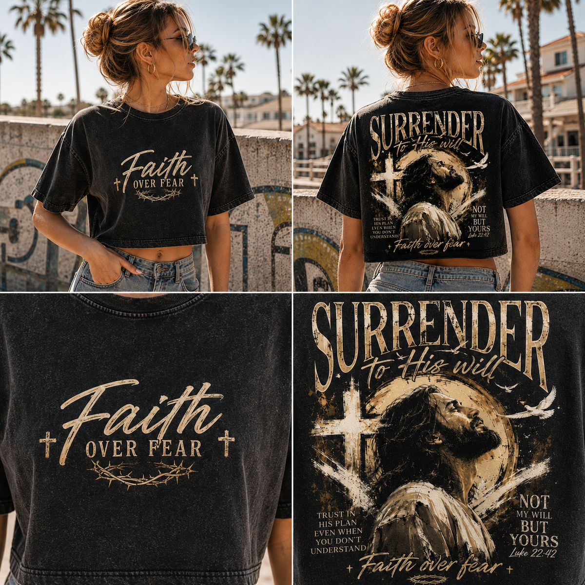 Faith Over Fear Crop Top – Vintage Christian Tee