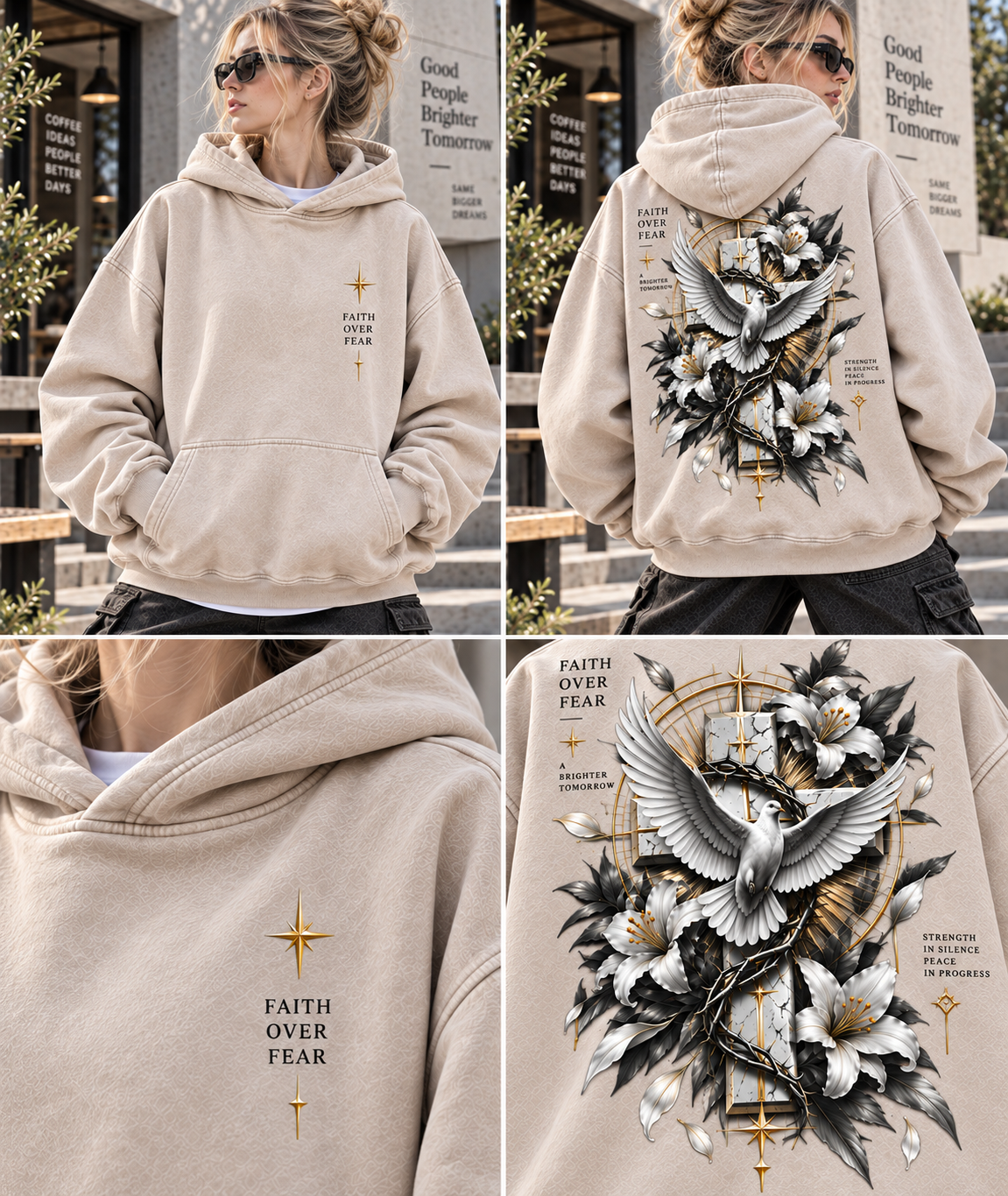 Faith Over Fear Vintage Washed Hoodie