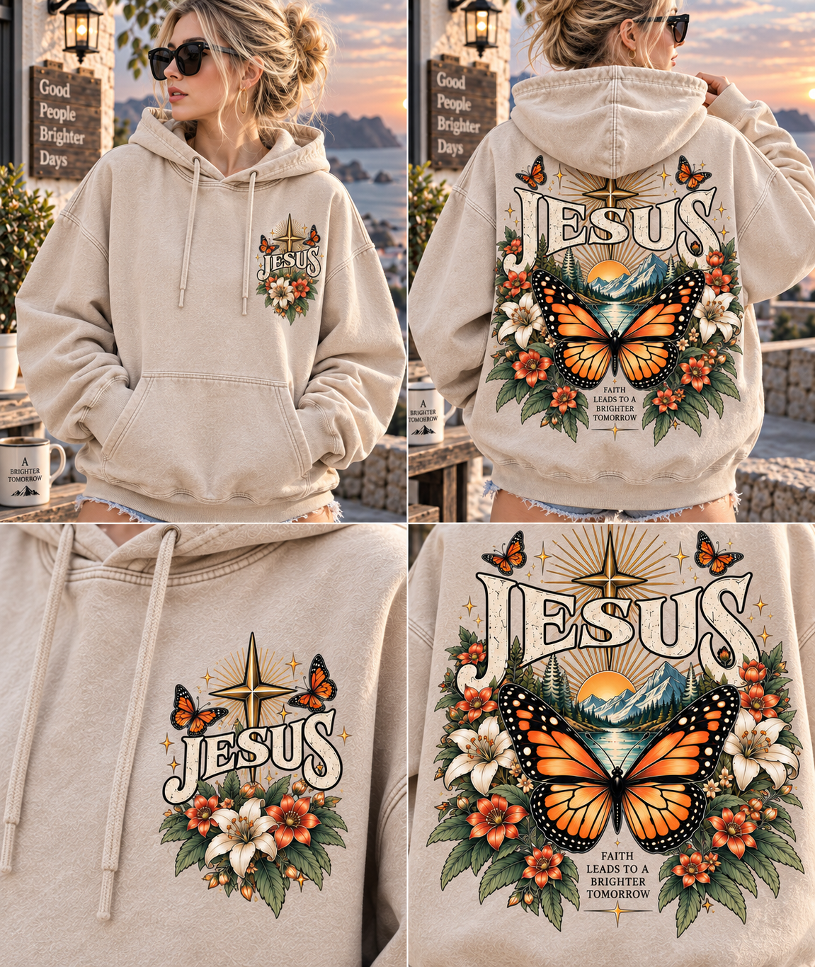 Vintage Faith Butterfly Hoodie 🦋