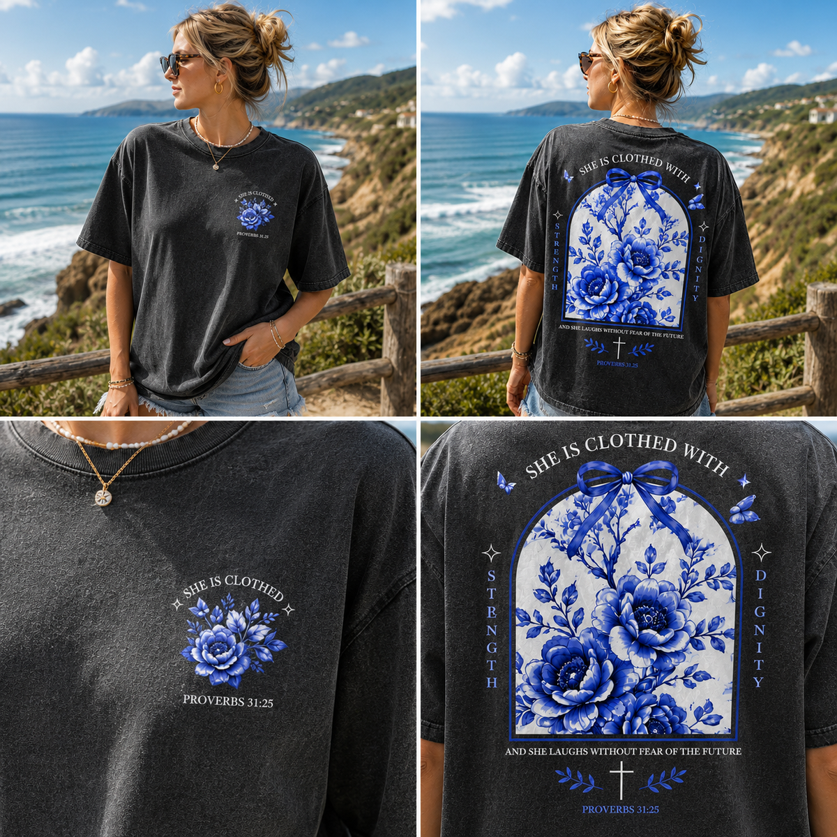 Grace & Strength Vintage Floral Tee