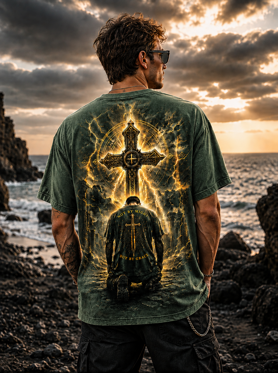 Christian Cross Vintage T-Shirt – Faith Graphic Tee