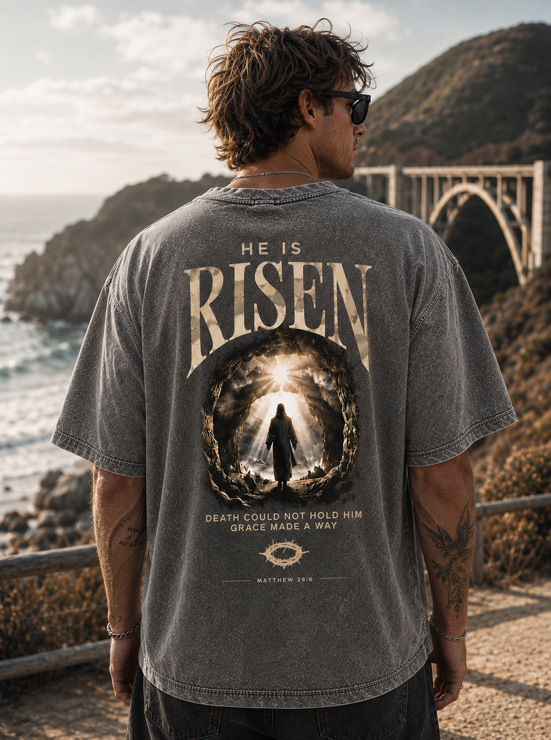 He Is Risen Vintage Graphic Tee