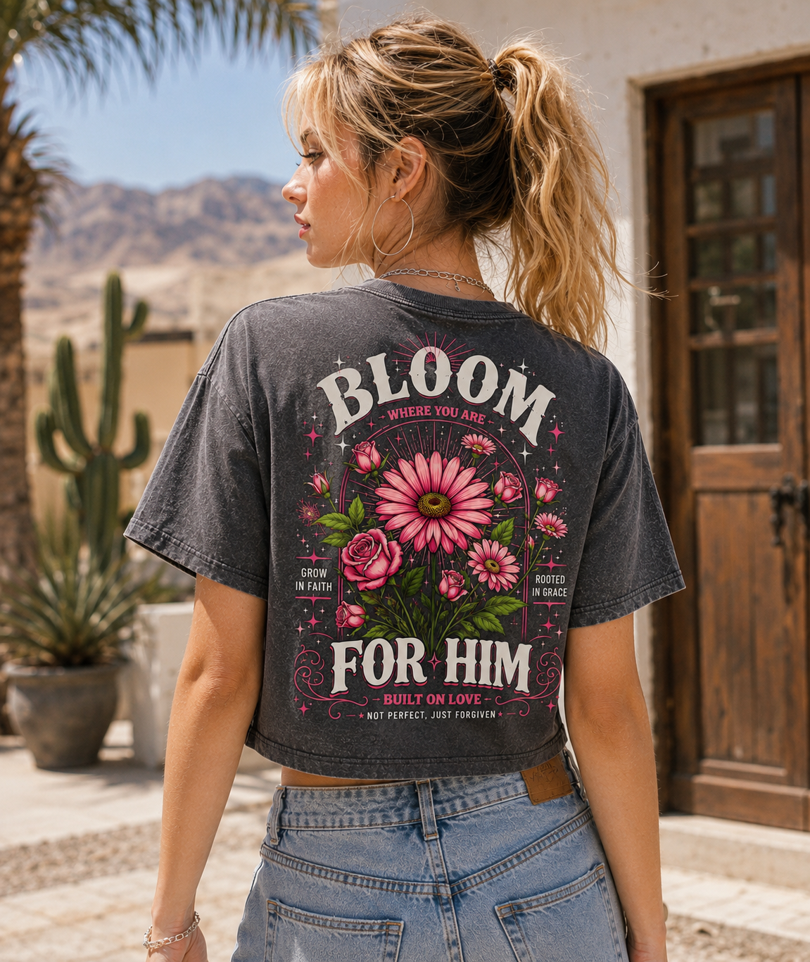 Bloom Where You Are – Faith & Floral Crop Top