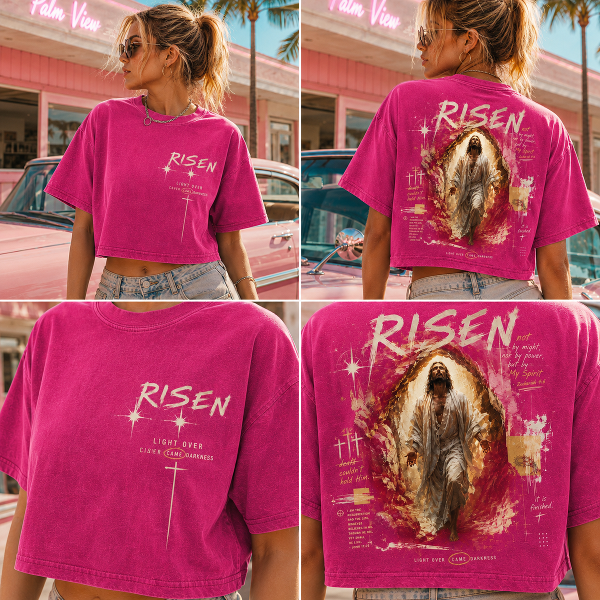 RISEN Faith Graphic Crop Top – Vintage Christian Streetwear
