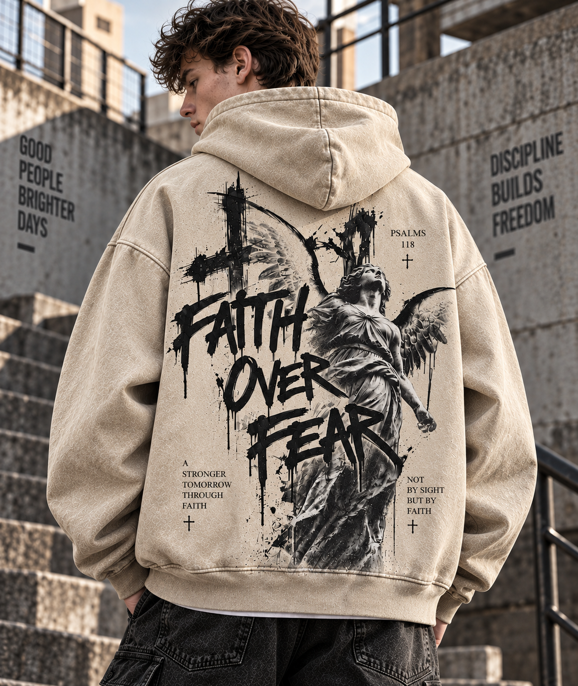 Faith Over Fear – Vintage Washed Hoodie