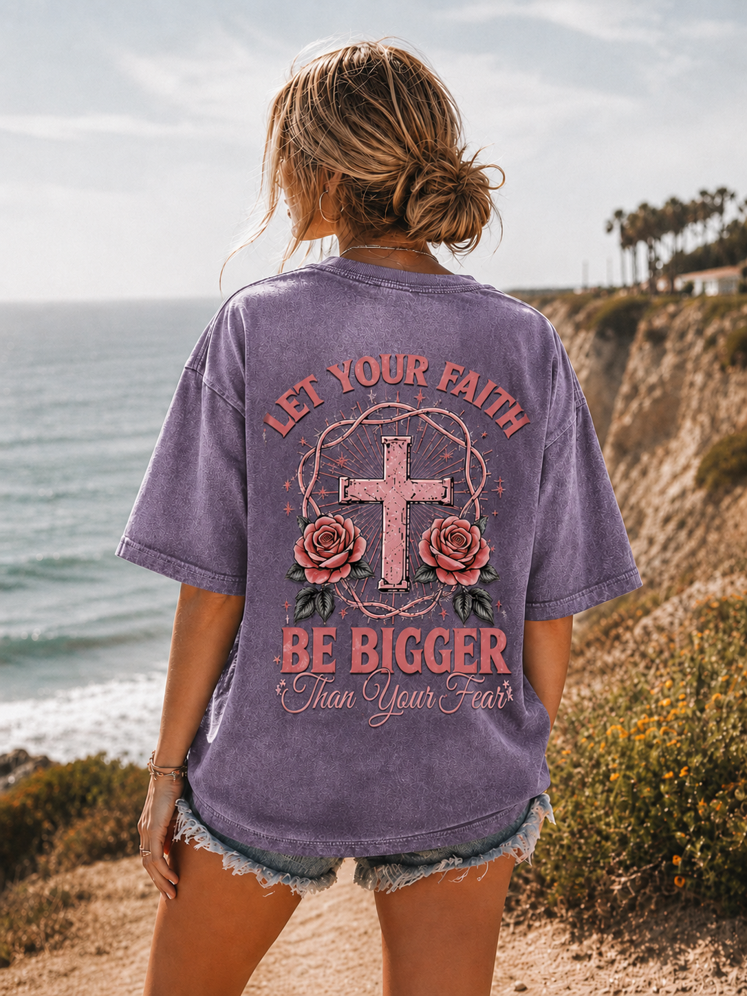 Faith Over Fear – Vintage Washed Graphic Tee