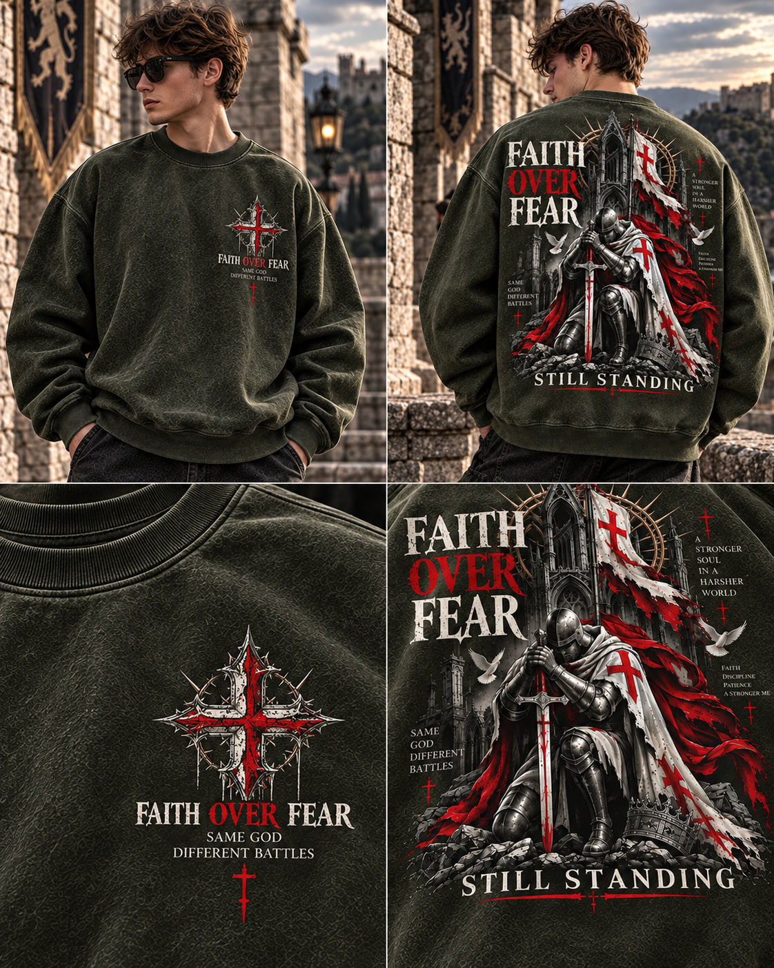 Faith Over Fear – Still Standing Vintage Sweatshirt