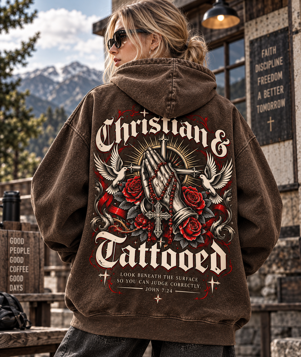 Christian & Tattooed Vintage Hoodie – Gothic Faith