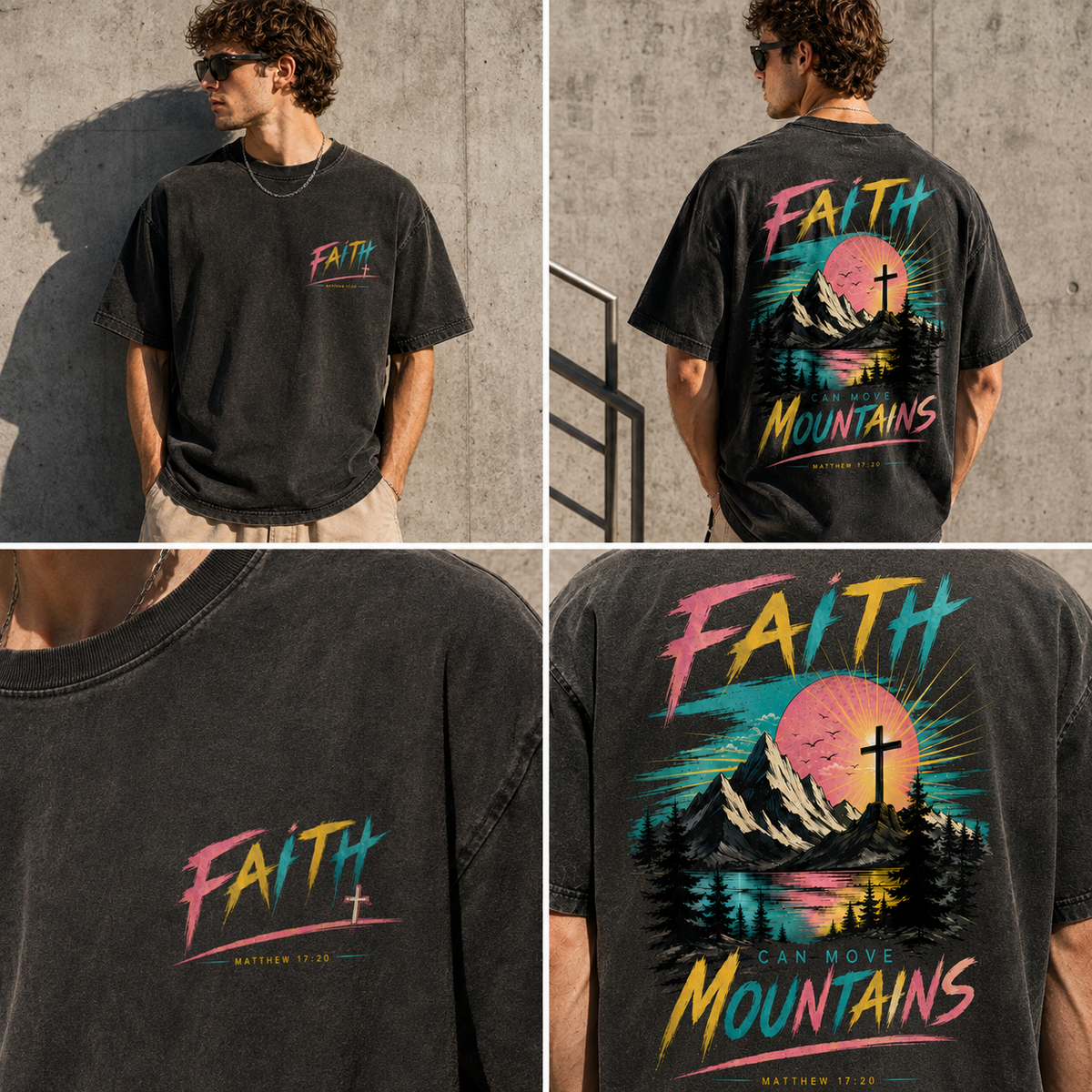 Faith Can Move Mountains – Vintage Graphic T-Shirt