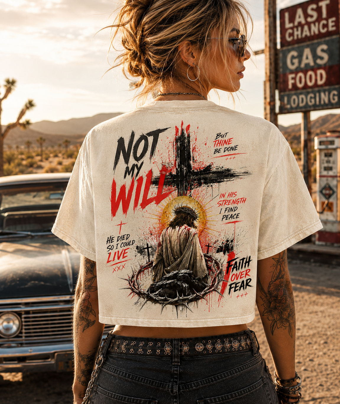 Not My Will – Faith Over Fear Crop Top