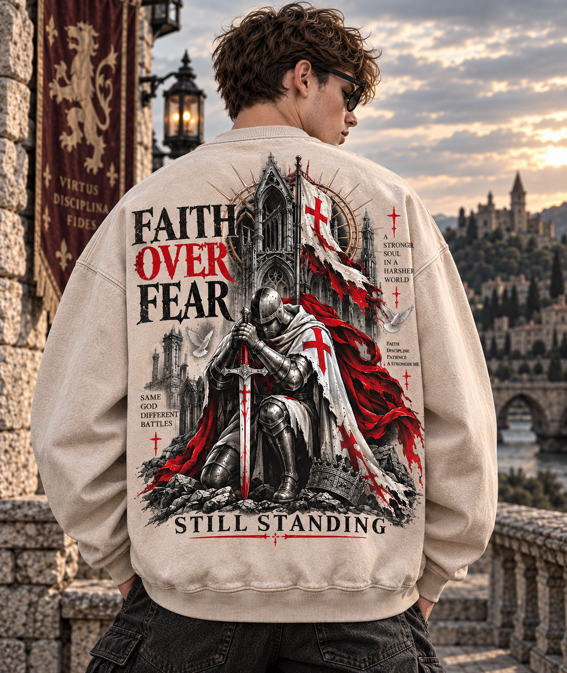 Faith Over Fear – Still Standing Vintage Sweatshirt