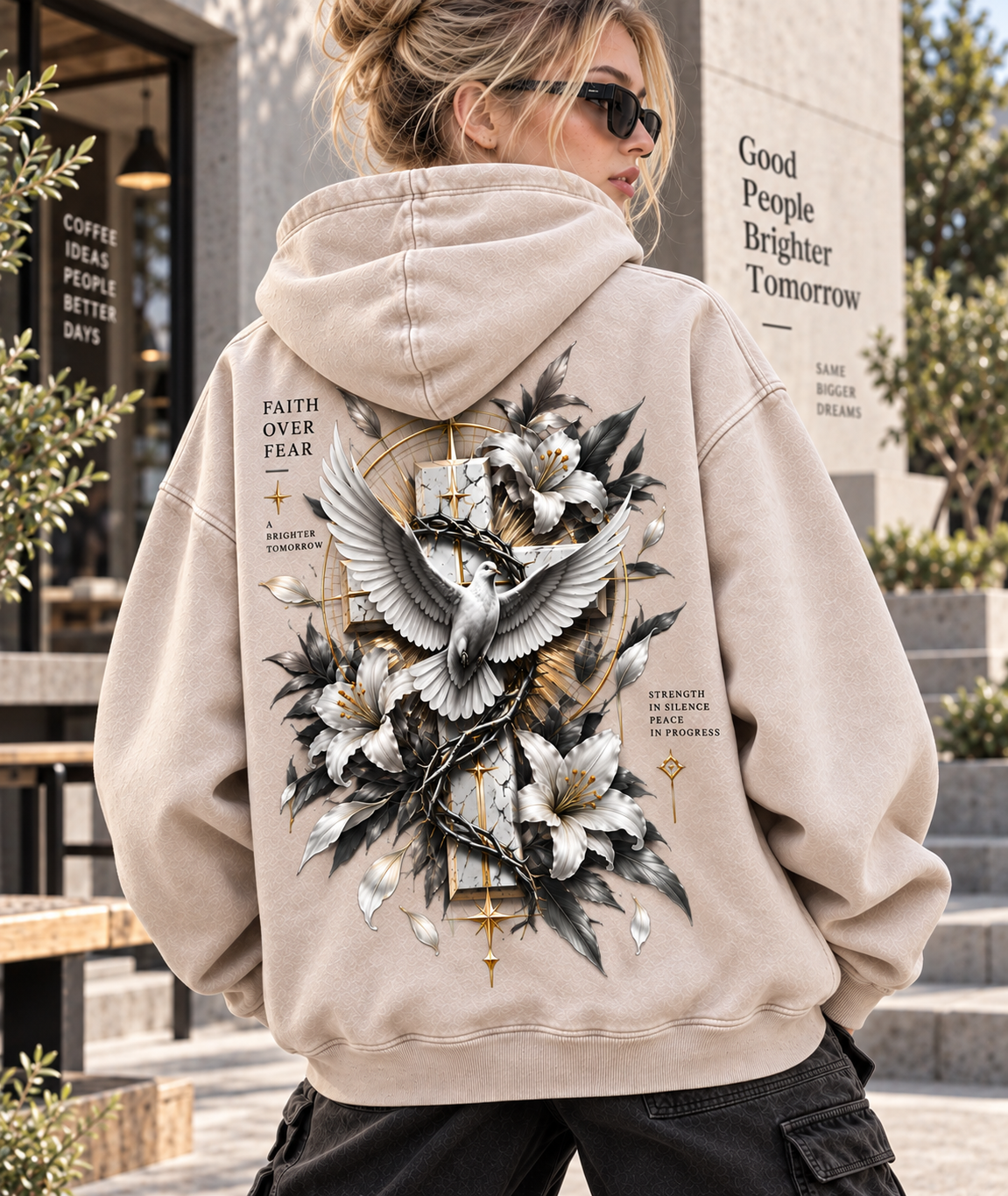 Faith Over Fear Vintage Washed Hoodie